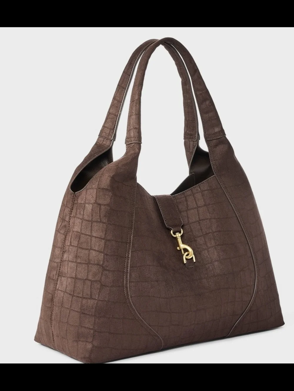 Faux Suede Shoulder Tote Bag NWT
